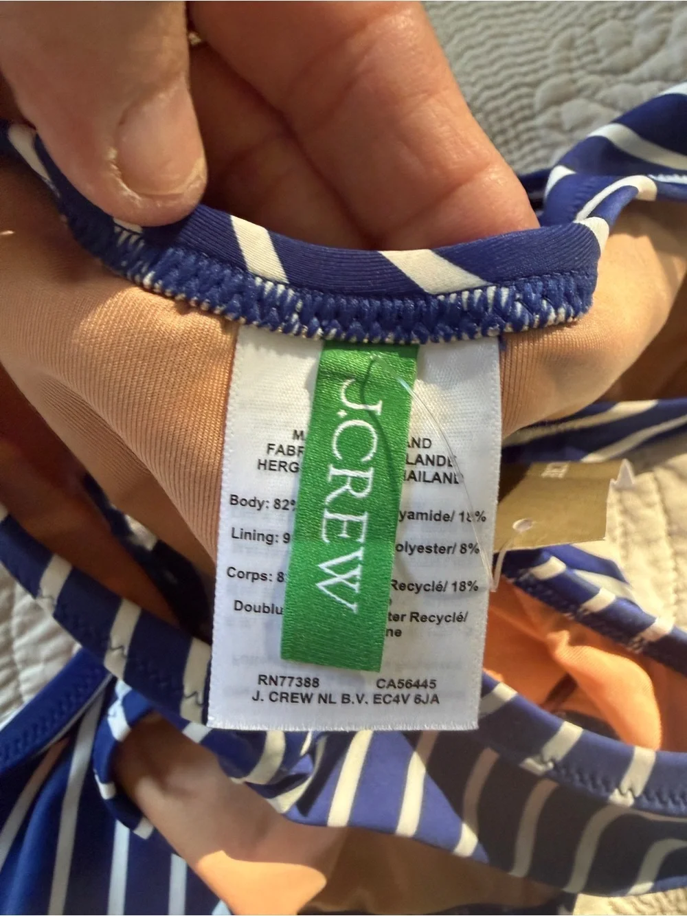 NWT J.Crew ’90s High-Leg Stripe Bikini Bottoms L MSRP $59.50